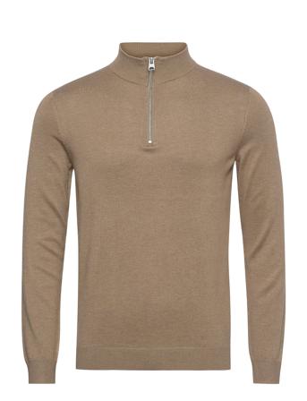 Onswyler Life Ls Half Zip Knit Knitwear Half Zip Pullover Brun ONLY & SONS