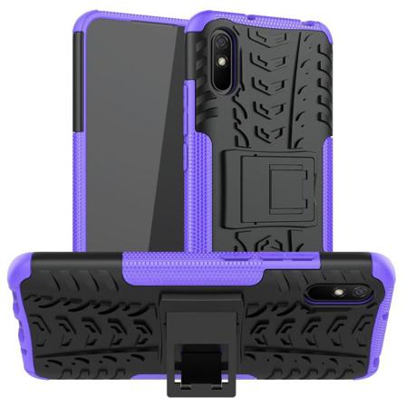 Xiaomi Redmi 9a - Stöttåligt Skal Med Stöd - Lila Purple Lila