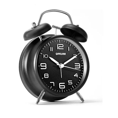 (pow yeah!) Vækkeur 4 tommer Analog Vækkeur Høj Vækkeur Til Tunge Sovere Drejeknap Baggrundsbelysning Batteridrevet Til Dagligstue