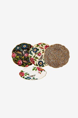 Spode - Tallerkener Creatures of Curiosity diameter 19 cm 4-pk - Flerfarget - Asjetter - Fra Homeroom