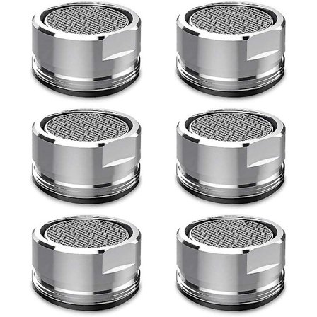 6 stk. vandhane-lufter, vandhane-lufter, vandhane-filter, anti-stænk, vandbesparende, udvendigt gevind, messing, til badeværelse og køkken