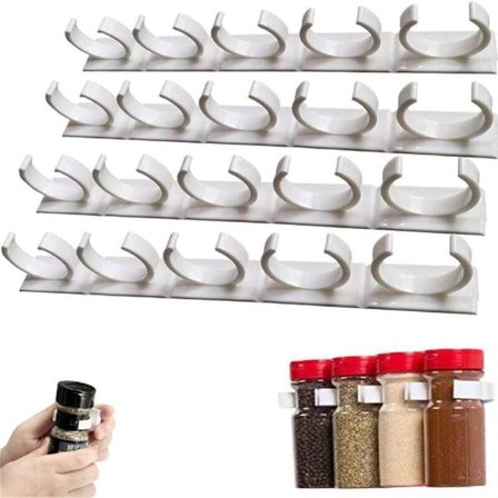 RYI-Krydderihylde til Væg, Hvidt Køleskabshylde, Kan Rumme 20 Krydderiglas & Redskaber