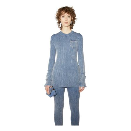 Acne Studios, Round-neck Knitwear Blauw, Dames, Maat:S