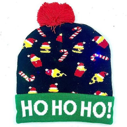 2024 NY LED Hat Kreativ Blinkende LED Lys Strikket Hue Snemand Vinter Varm Farve Strikket Hue Gave