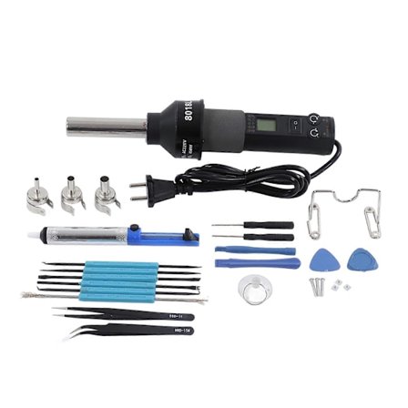 Bærbar LCD-skærm Varmluftpistol Justerbar Elektronisk Varmepistol Lodde- og Afmonteringsværktøj EU-stik 220V