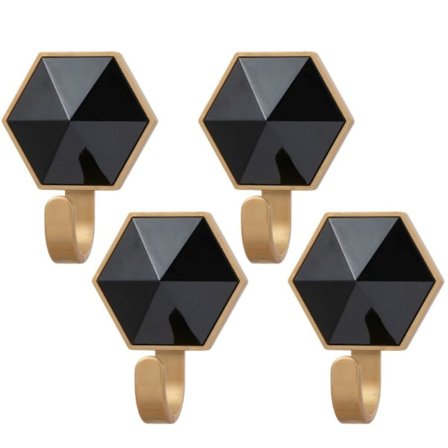 4 KPL Seinäkoukut Pyyhekoukku MUSTA