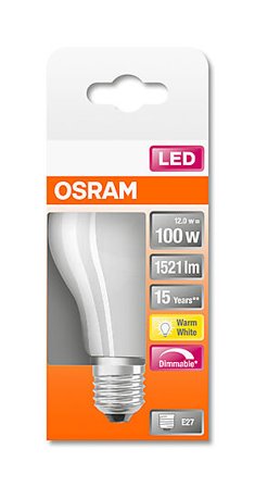 OSRAM LED Classic A 100 12W 2700K matt dim E27