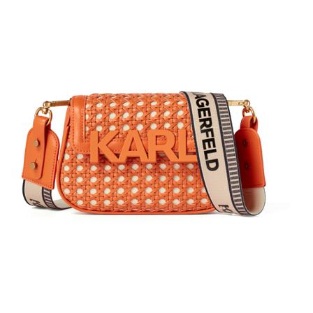 Karl Lagerfeld, Letters Woven Sm Crossbody Bag Pomarańczowy, Kobieta, Rozmiar: ONE Size