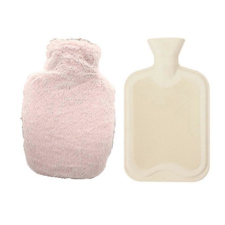 Varmvattenflaska Gummi (2 Liter) Varmvattenpåse För Kramper, Smärtlindring, Avtagbar Sängvärmare