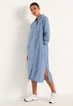 Cellbes of Sweden - Jeansklänning med sidofickor - mellanblå / denim - för damer - 62/64