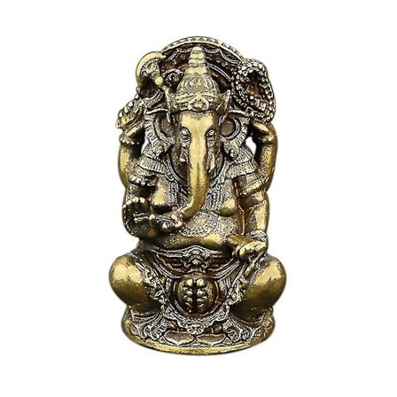 Lord Ganesha Buddhistisk Staty Elefant Gud Skulpturer Ganesha Figurer Mässing Hem Trädgård Buddha Dec
