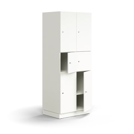 Schließfachschrank QBUS, 2025x800x570 mm, weiß