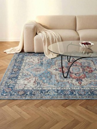 Alfombras Cocina Georgia Oriental 200X300 Algodón Azul/Multicolor