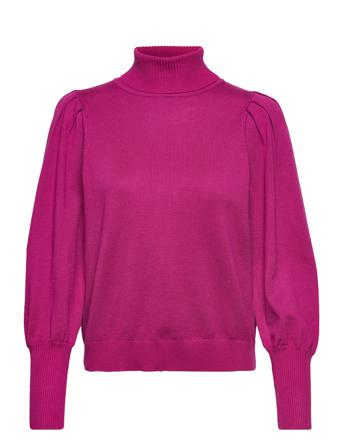 Srleana Roll Neck Knit Turtleneck Polotröja Lila Soft Rebels