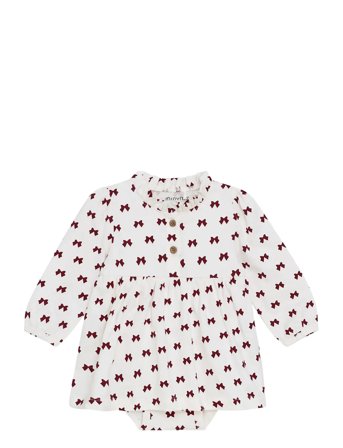 Dress Ls Aop White Minymo