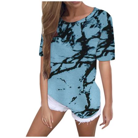 Kvinnor Casual Loose Tie Dye Printed Kortärmad T-shirt Topp