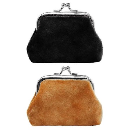 Børns efterårs/vinter slikfarvet plysbøtte til mønter Student stof møntpung