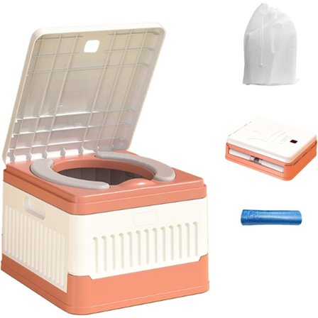 Bærbart Campingtoilet, Sammenklappeligt Rejsetoilet, Udendørs Campingtoilet med 20 stk. Toiletposer 1 stk. Opbevaringspose, Rejsepotte 