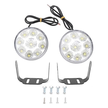 5050 9LED Rund Tågelygte Kørelys DRL Universal til Bil