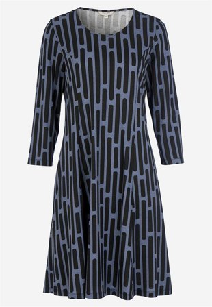 Cellbes of Sweden - Mönstrad trikåklänning med fickor - blå / mönstrad - för damer - 42/44