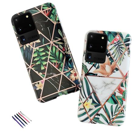 Samsung Galaxy S20 Ultra - Geometrisk Blomster Etui Svart