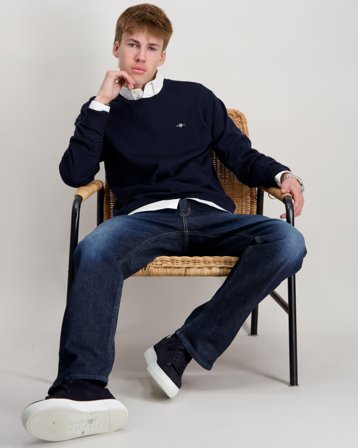 GANT EXTRAFINE MERINO WOOL C-NECK Blauw Truien Jongens - Kids Brand Store