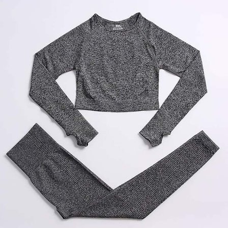 2-delat set Kvinnor Träningskläder Gym Set Fitness Sportkläder Crop Top Sports BH Sömlösa Leggings Active Wear Outfit Kostym C