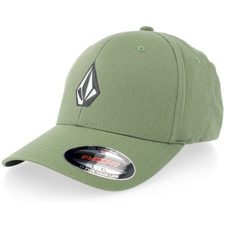 Volcom - Grön flexfit Keps - Full Stone Hat Olive Flexfit @ Hatstore