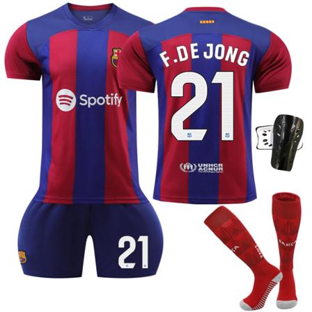 23-24 Barcelona Hem Fotbollsdräkter #21 Träningsdräkt Kids 28(150-160CM)