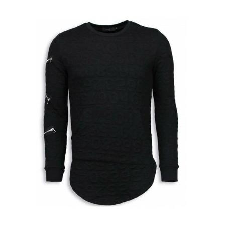 True Rise 3D Numbered Pocket Long Fit - Tröjor Herr - T-7633Z - Svart svart, Herr Stickade tröjor, Herr, Storlek: S