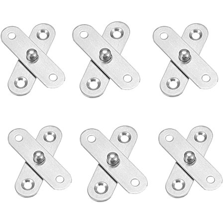 6 stk svingbare hengsler, dørhengsel, roterende dørhengsel for 36
