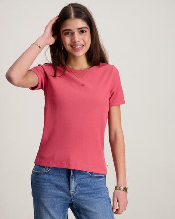 Scotch & Soda Baby rib slim-fit t-shirt Rot T-Shirts Mädchen - Kids Brand Store