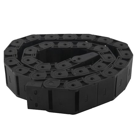 18mm X 37mm Sort Fleksibel Semi-lukket Kabel Slæbekæde 1m 39.4"