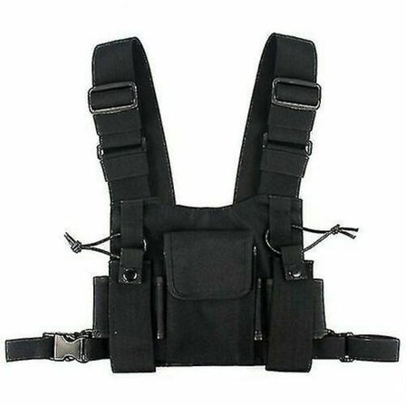 Handhållna radioapparater bröstradiosele bröst ansiktspaket ficka väst riggfodral kompatibel 2-vägsradio walkie talkie