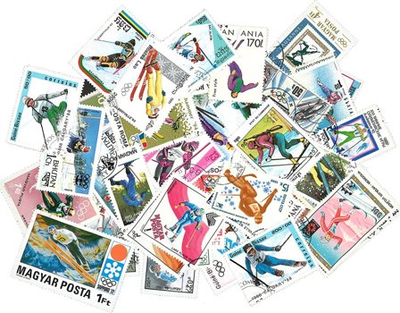 Skisport - 50 forskellige frimærker