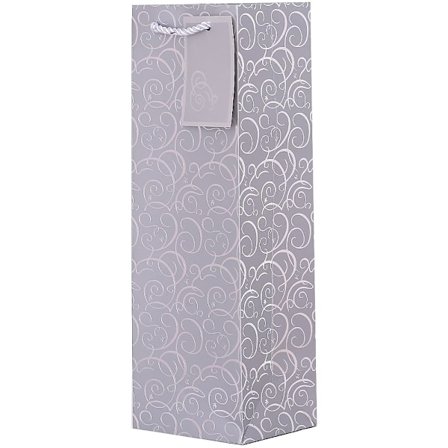 5 st presentpåsar silver flaskor påsar för vin och champagne 36x12x10 cm