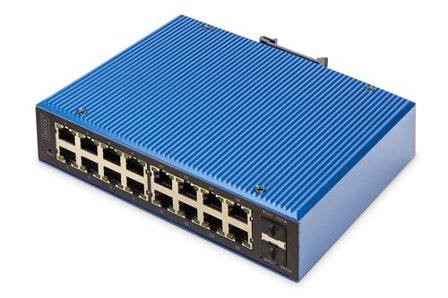Digitus Ind. 16+2-Port Gigabit L2 managed Ethernet POE Swi 16xGE RJ45 + 2 SFP Port IEEE802.3at (30W) IN