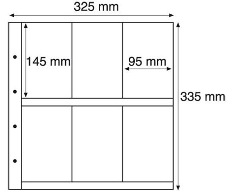 Maximum 6S lommer til gamle postkort (148x95 mm) - 5 stk. - Sorte - Leuchtturm