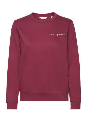 Reg Printed Graphic C-Neck Sweat-shirt Genser Burgunder GANT*Betinget Tilbud