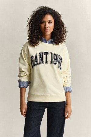 GANT Damen Graphic Rundhals-Sweatshirt (S) Gelb