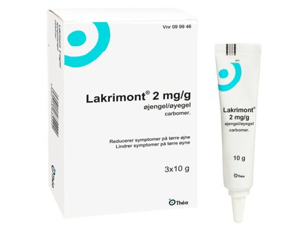 Lakrimont Øyegel 2mg/g for tørre øyne, 3 x 10 g