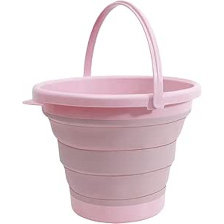 (Rosa) 5L Sammenleggbar Bøtte Rund Sammenleggbar Bøtte Plast Sammenleggbar Bøtte Bærbar Bøtte Bøtte Innendørs og Utendørs Bruk Retrekkbar Oppbevaring 
