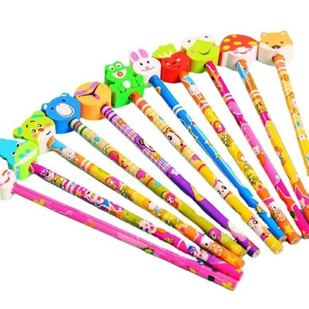 Lasten sarjakuva pyyhekumikynä, 20 kappaletta 19cm, syntymäpäiväjuhlat, koulun alku, lastenlahja, päiväkodin koulupalkintopaketti 20 kappaletta 20 