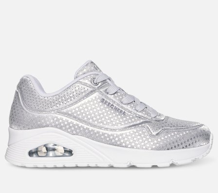 Skechers, Uno - Disco Nite, 36, Sølv, Dame