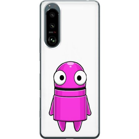 Kompatibelt Mobildeksel til Sony Sony Xperia 5 III Rosa tegneseriefigur med rund form og store øyne på mørk bakgrunn