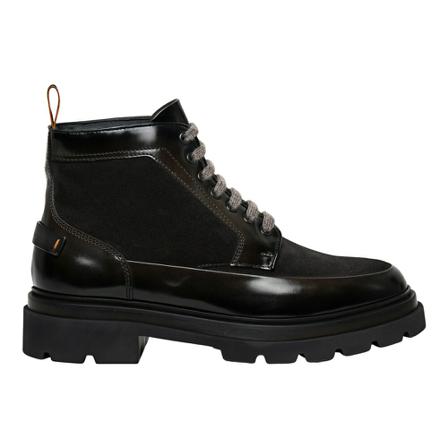 Santoni, Leather and suede ankle boots Szary, Mężczyzna, Rozmiar: 41 EU