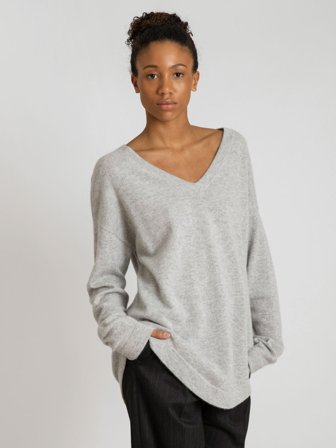 Kashmina - Kashmirgenser "Alva" - lys grå - Size L