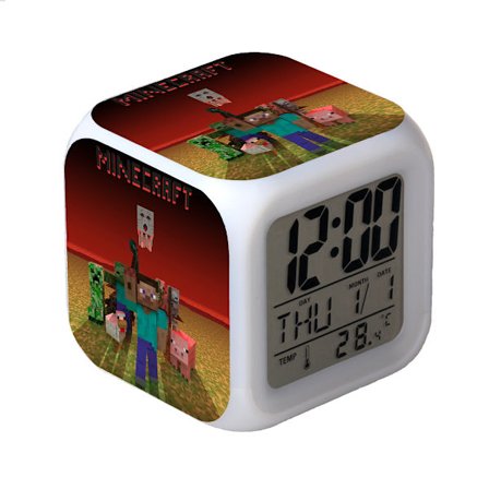 Digitaalinen monitoiminen herätyskello Minecraft-herätyskello LED-versio