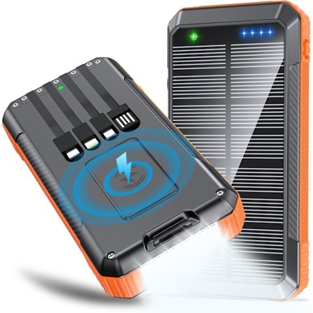 Solar Power Bank Trådløs Oplader 33800mAh