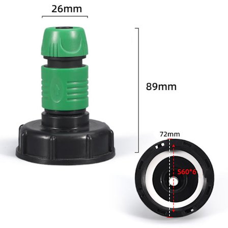IBC Adapter i Plast - Anslutning för Slangar
